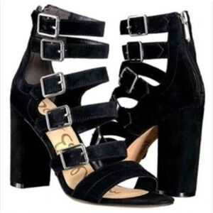 SAM EDELMAN Yasmina Black Strappy Sandals Size 7M